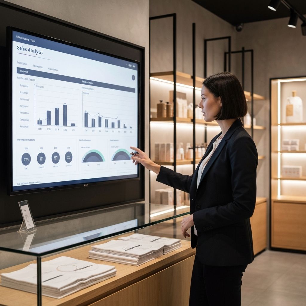 Business owner viewing analytics