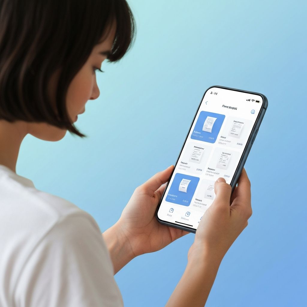 Customer organizing digital receipts